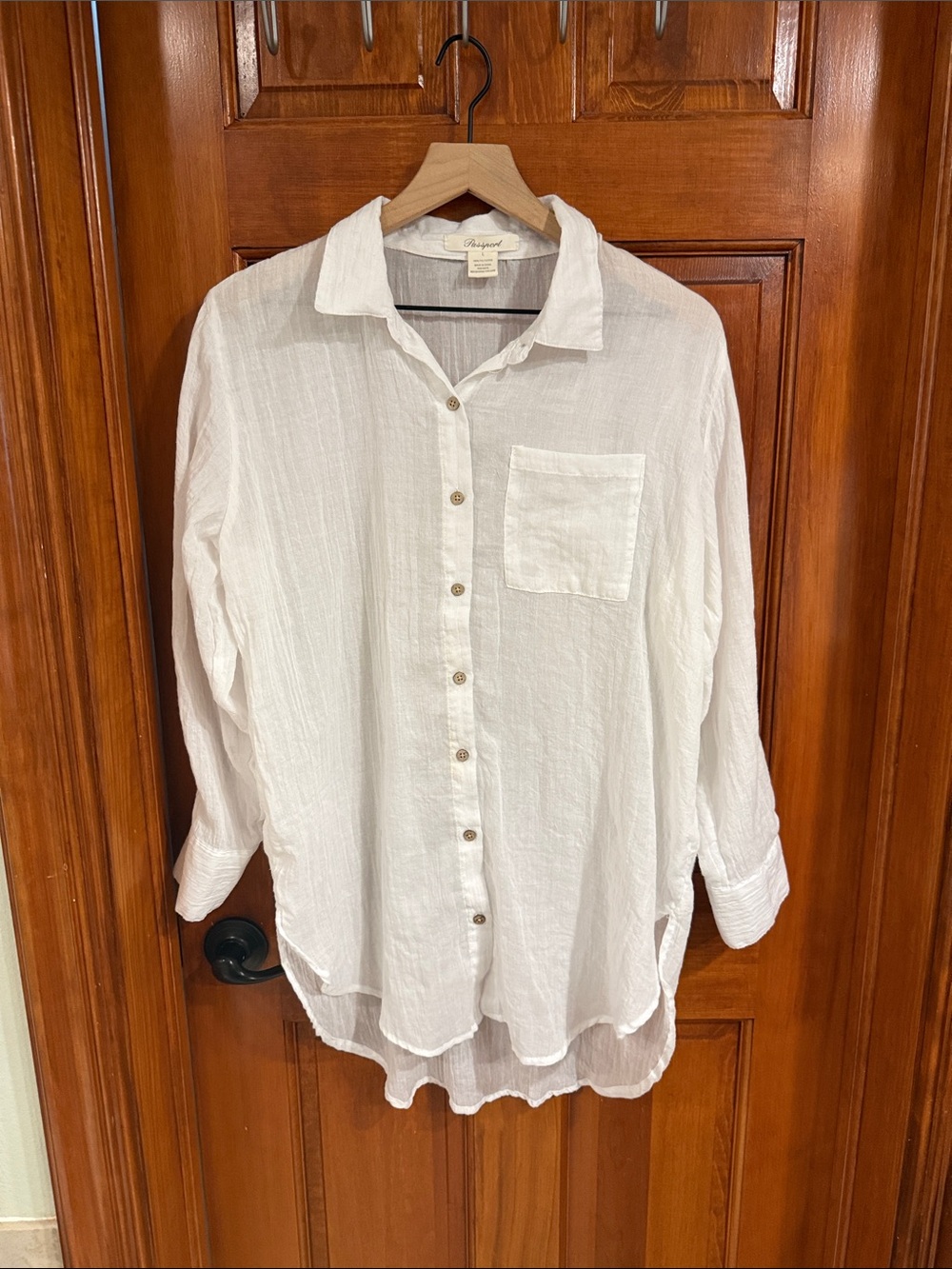 Women’s White gauze cotton Button-Up Shirt